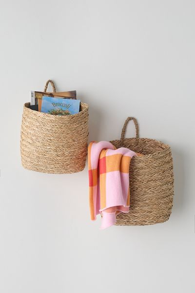 Briar Handwoven Seagrass Wall Hanging Basket - Set Of 2