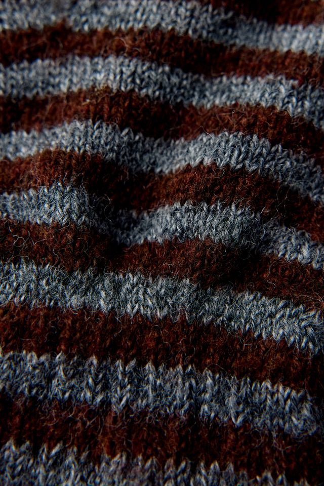 Stripe Knit Fingerless Gloves #1