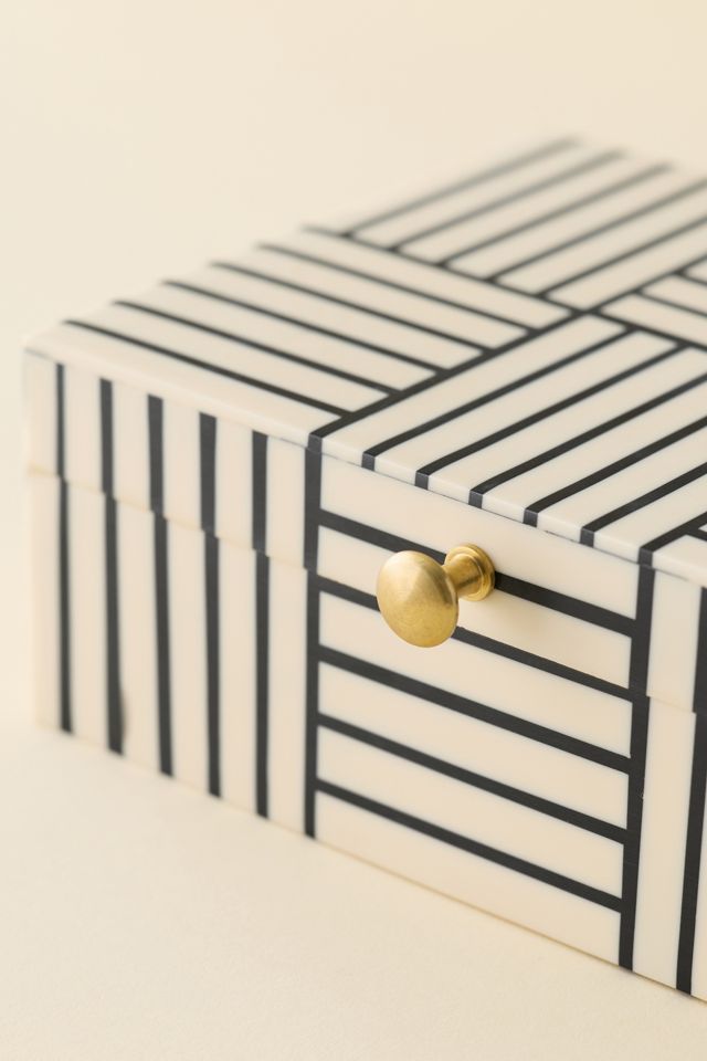 Maren Striped Resin Trinket Box #2