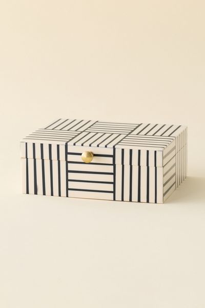 Maren Striped Resin Trinket Box