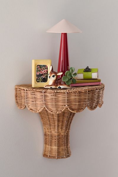 Lorelei Hand-Woven Rattan Wall Shelf