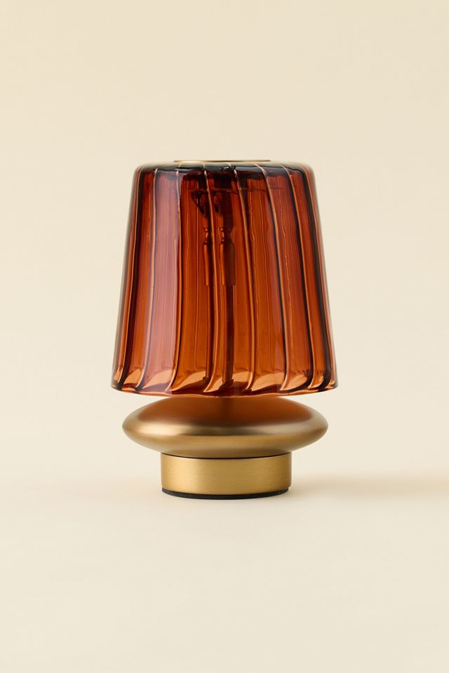 Sabrina Pleated Glass Rechargeable LED Table Lamp #1