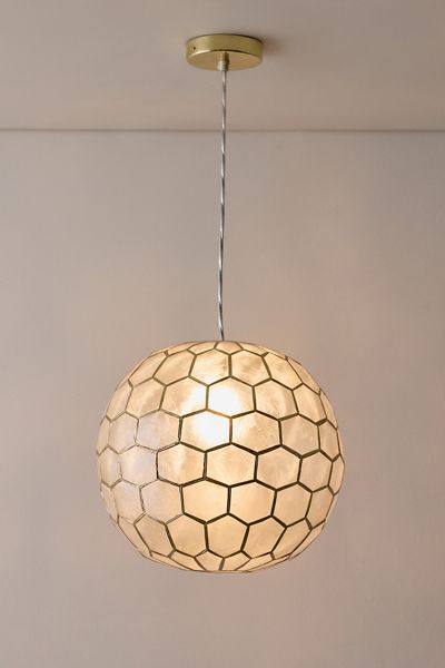 Riley Capiz Globe Pendant Light