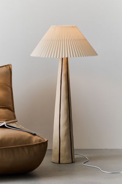 Alia Striped Ceramic Floor Lamp