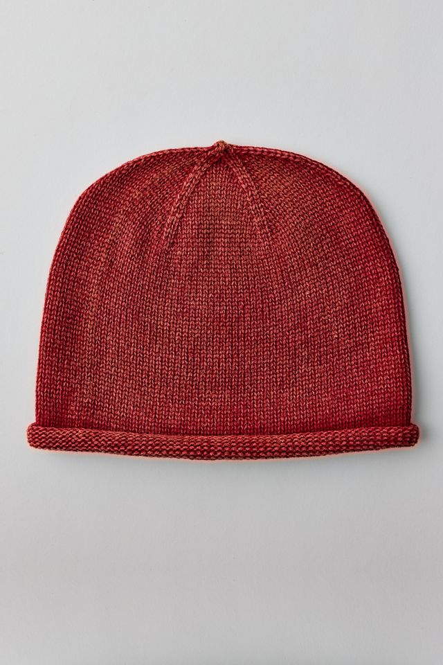 Bonnet en tricot lavé à rebord roulé #1