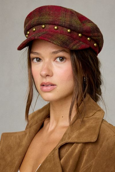 Plaid Pattern Baker Boy Hat