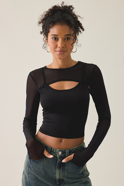 BDG Hudson Long Sleeve Shrug Top 2-Piece Set