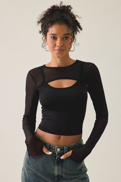 BDG Hudson Long Sleeve Shrug Top 2-Piece Set