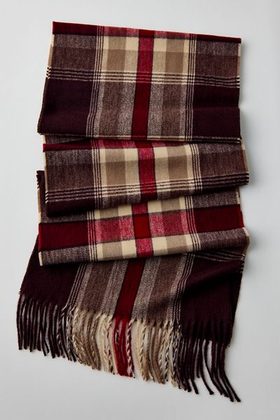 Plaid Fringed Scarf