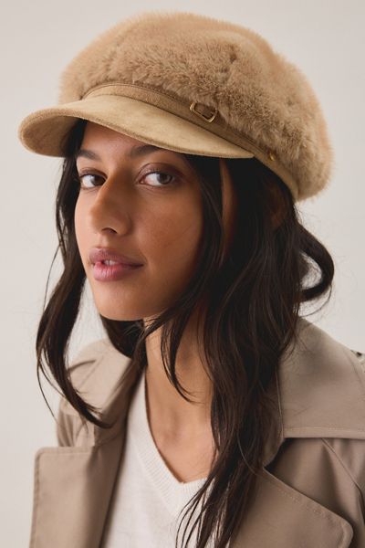 Faux Fur Cabbie Hat
