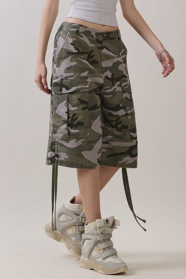 Personal Code Camo Print Washed Bermuda Shorts #1