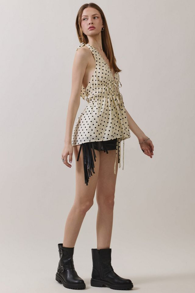 Personal Code Polka Dot Double Tie Halter Top #2