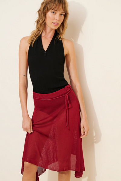 Motel Leysa Sheer Knit Midi Skirt