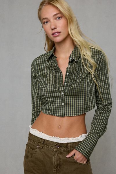 Blouse boutonnée courte à manches longues Primrose BDG