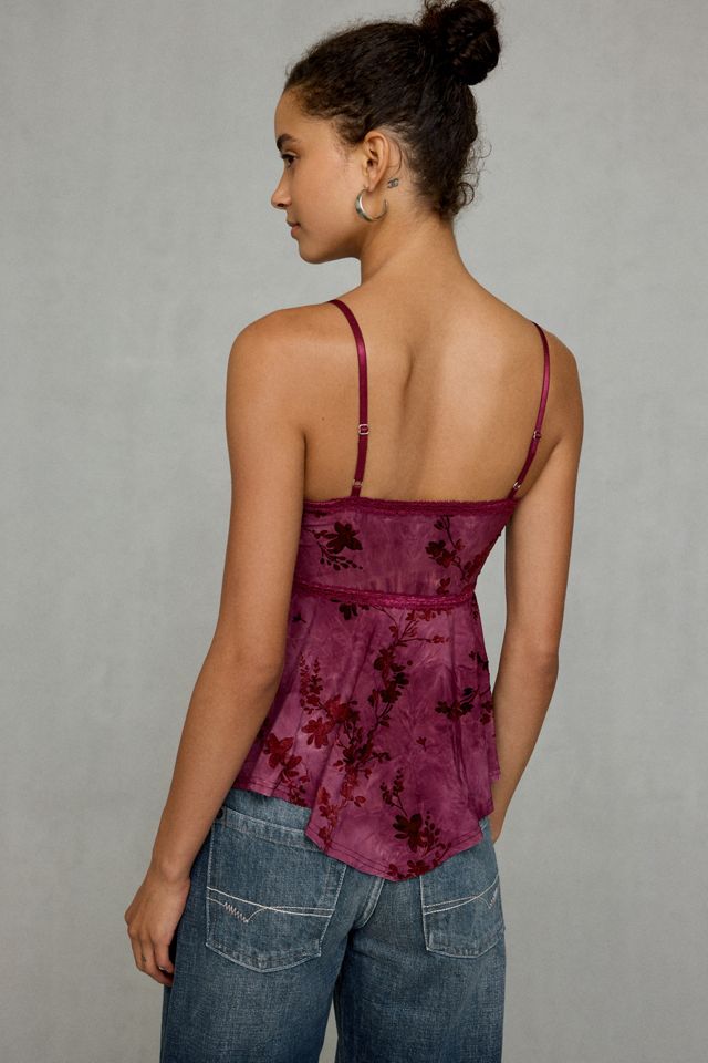 Kimchi Blue Celia Floral Burnout Lace Trim Babydoll Cami #3