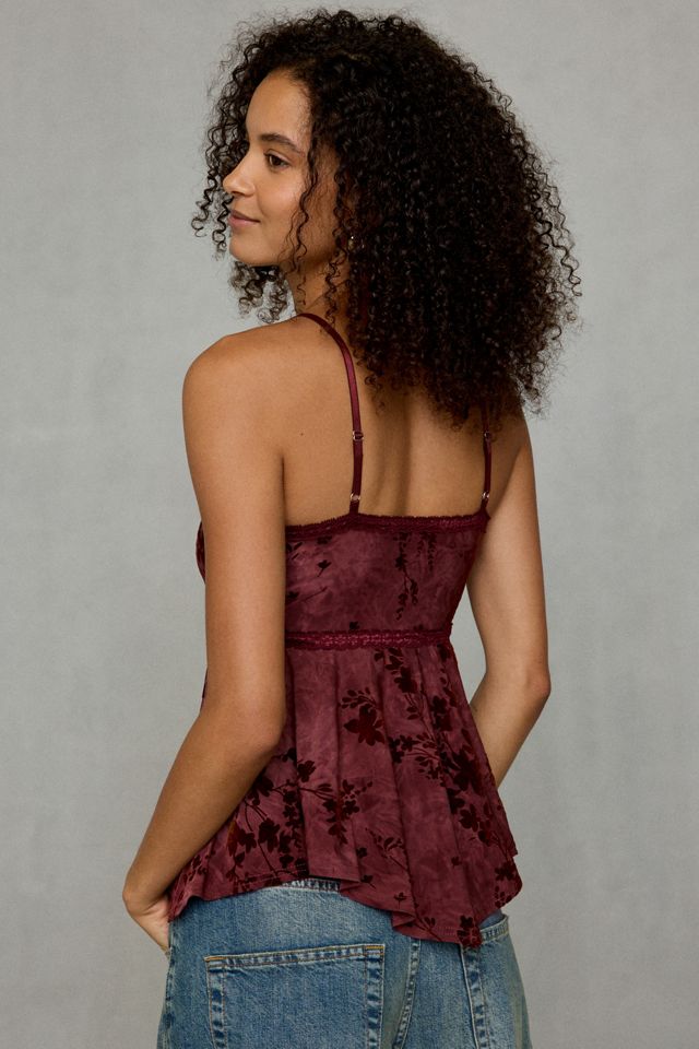Kimchi Blue Celia Floral Burnout Lace Trim Babydoll Cami #3