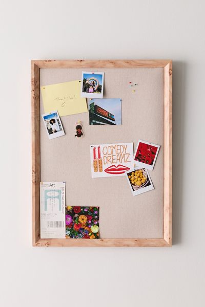 Burl Wood Patterned Pin Board & Pin Set