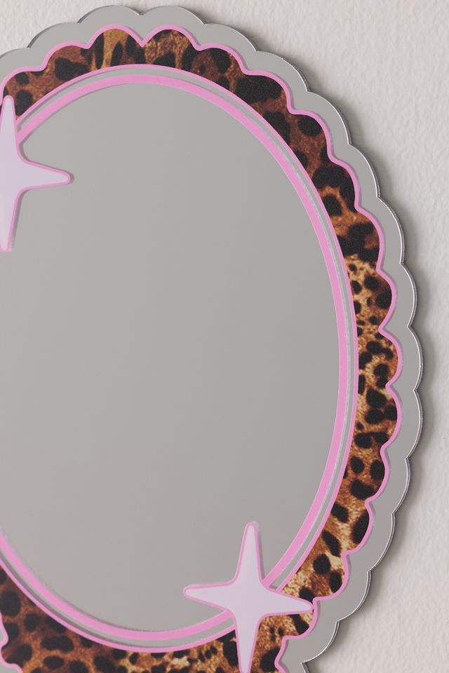 Printed Weird Handheld Leopard Vanity Mirror #1