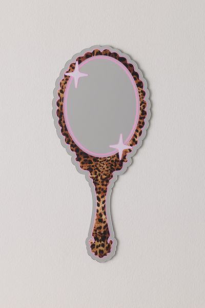 Printed Weird Handheld Leopard Vanity Mirror