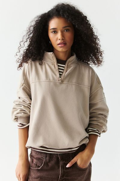 BDG Legacy Vintage Wash Quarter Zip Pullover