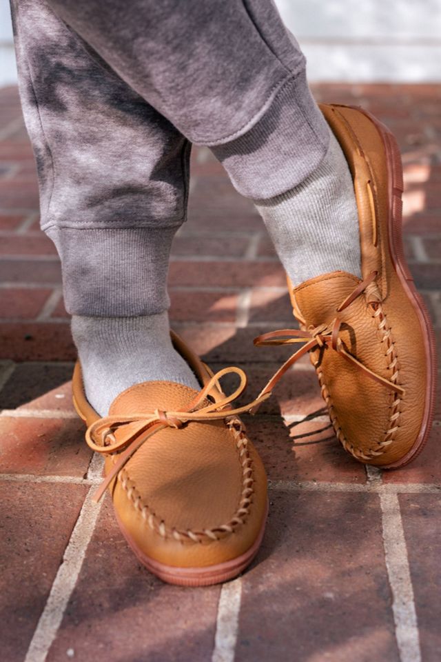 Minnetonka Moosehide Leather Fleece Lined Moccasins #1