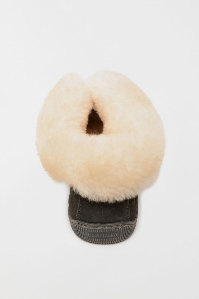 Minnetonka Suede Sheepskin Ankle Boot Slippers #3