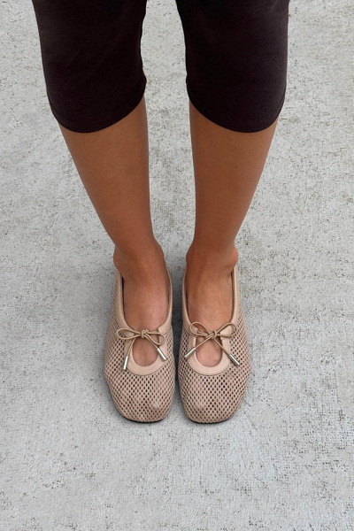 ALOHAS Rosalind Mesh Leather Ballet Flats