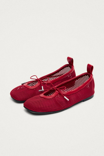 ALOHAS Rosalind Mesh Leather Ballet Flats