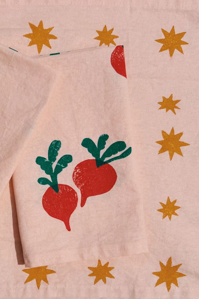 Julie Peach Block Printed Starburst Runner #1