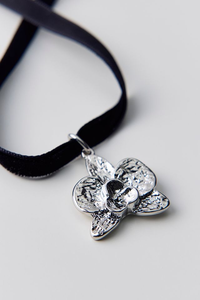 Lotus Flower Pendant Choker Necklace #1