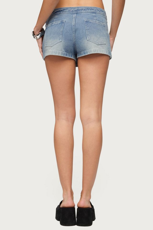 Edikted Roswin Wrap Denim Mini Skort #3