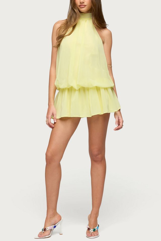 Edikted Kortney Chiffon High Neck Mini Dress #3