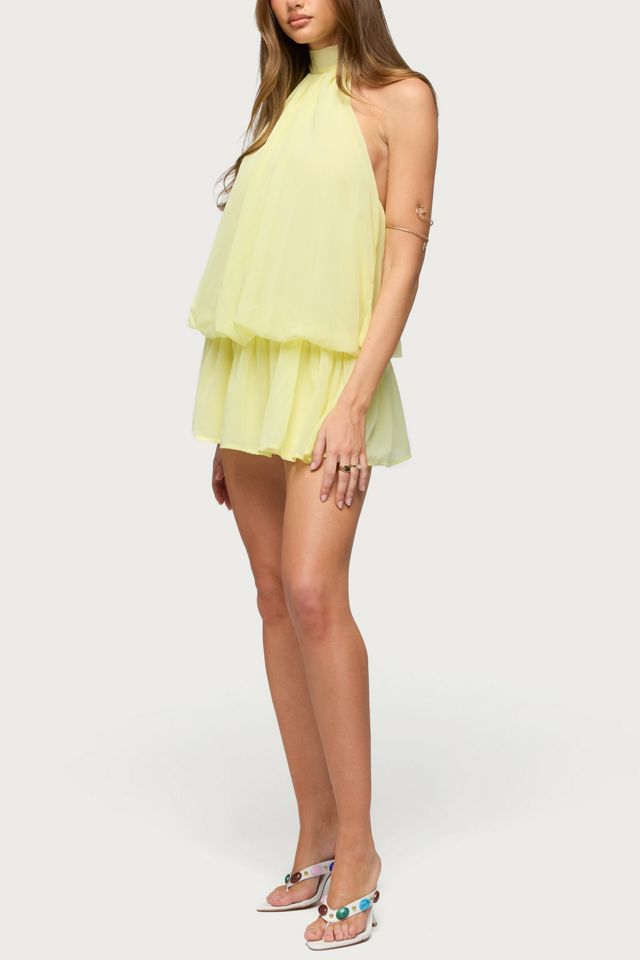 Edikted Kortney Chiffon High Neck Mini Dress #4