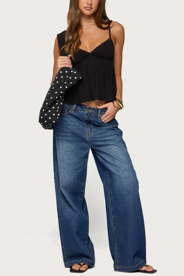 Edikted Belen Polka Dot Lacey Babydoll Top #1