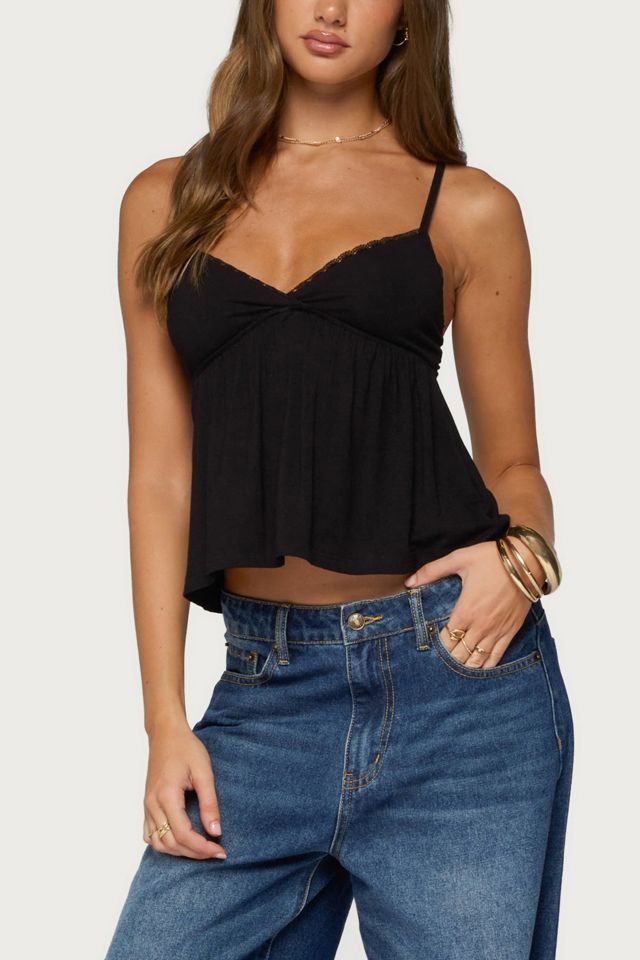 Edikted Belen Polka Dot Lacey Babydoll Top #3