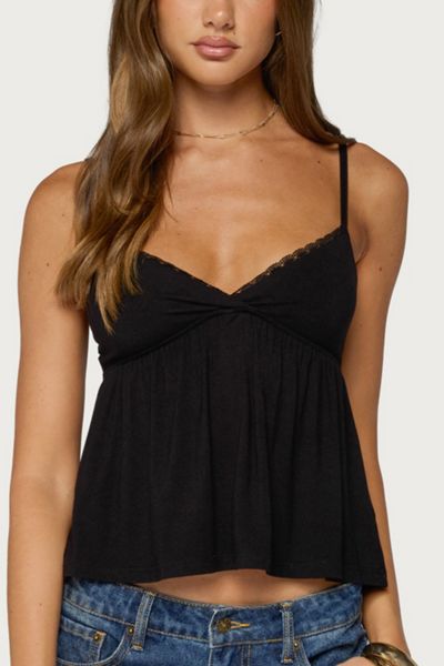 Edikted Belen Polka Dot Lacey Babydoll Top