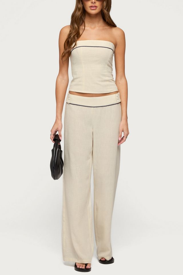 Edikted Dorine Contrast Woven Strapless Top #1
