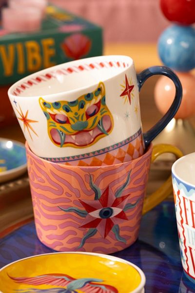 Zsa Zsa Zsu Luohu Porcelain Print Mug Set