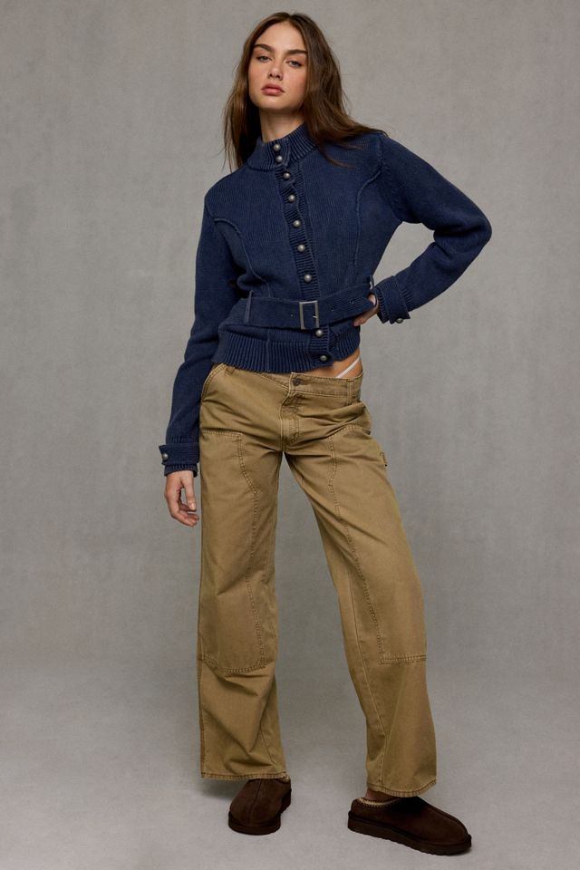 BDG Emmy Ribbed Knit Belted Band Cardigan #1