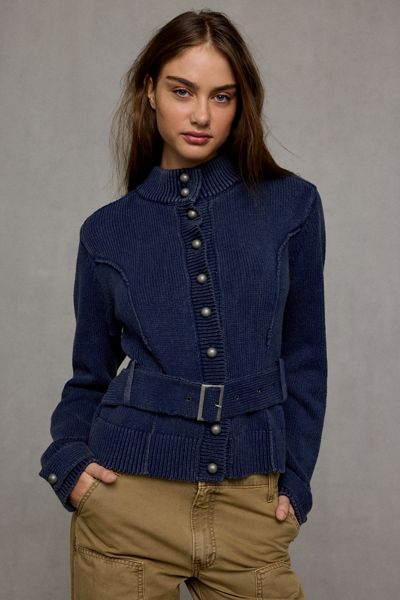 BDG Emmy Ribbed Knit Belted Band Cardigan
