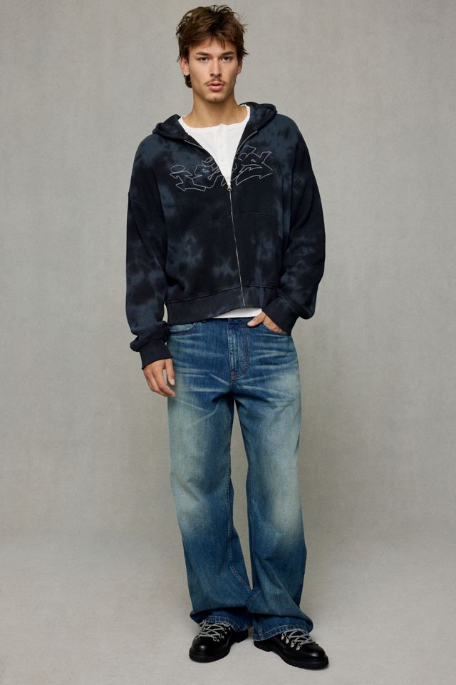 iets frans… Tie-Dye Waffle Logo Zip Hoodie Sweatshirt #1