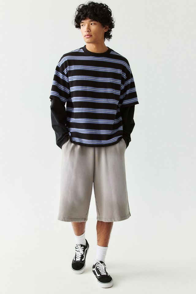 iets frans… Stripe Pattern Double Layer Tee #2
