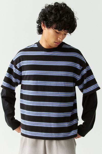 iets frans… Stripe Pattern Double Layer Tee