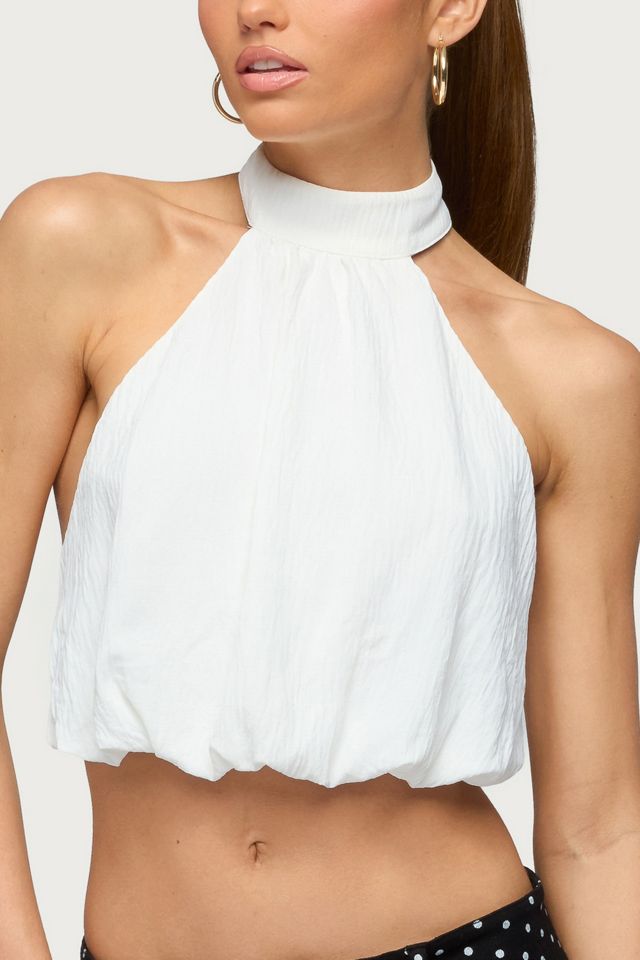 Edikted Senya High Neck Bubble Halter Top #1