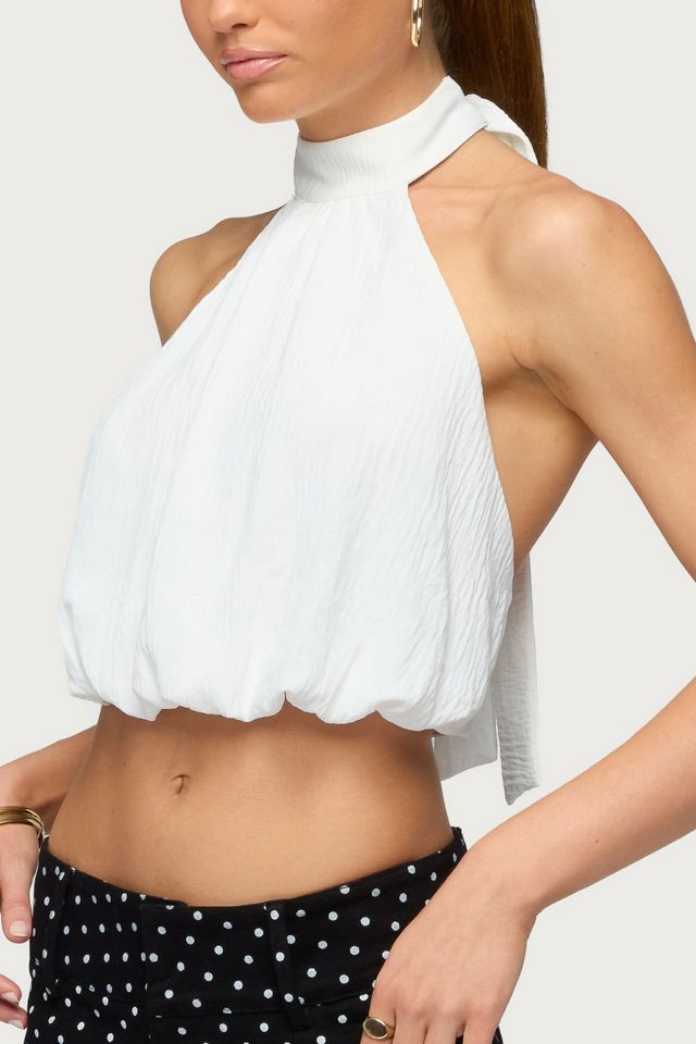 Edikted Senya High Neck Bubble Halter Top #2