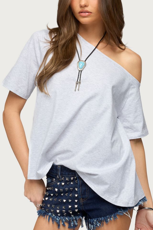 Edikted Miah Off Shoulder Shredded Back Top #1