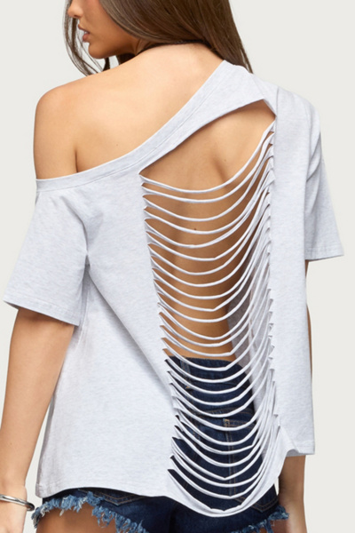 Edikted Miah Off Shoulder Shredded Back Top