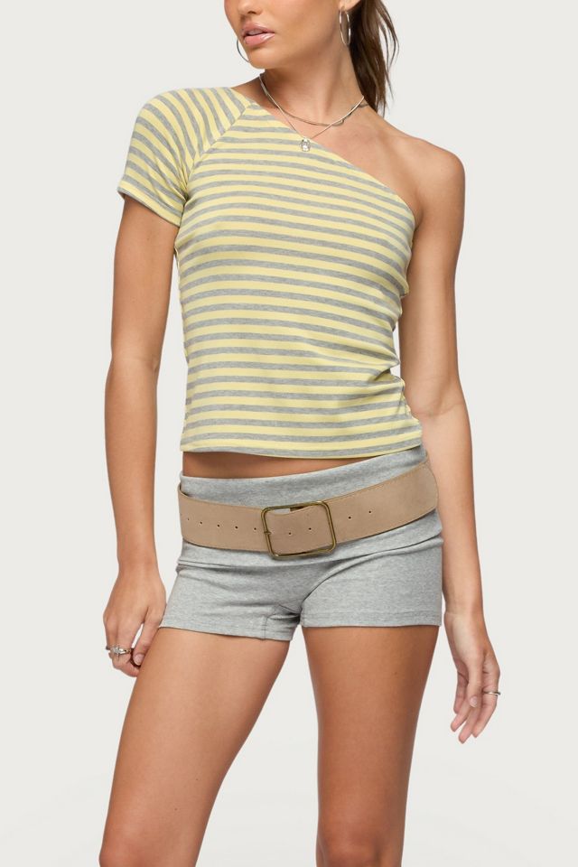 Edikted Eulia One Shoulder Striped Top #3