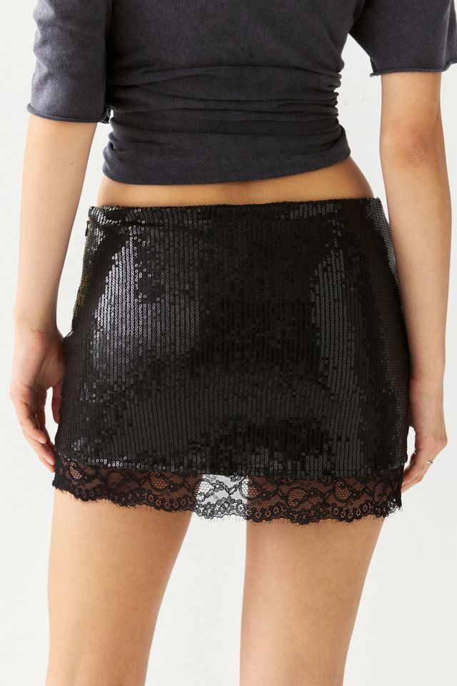 Kimchi Blue Make It Shimmer Sequin Lace Trim Mini Skort #3