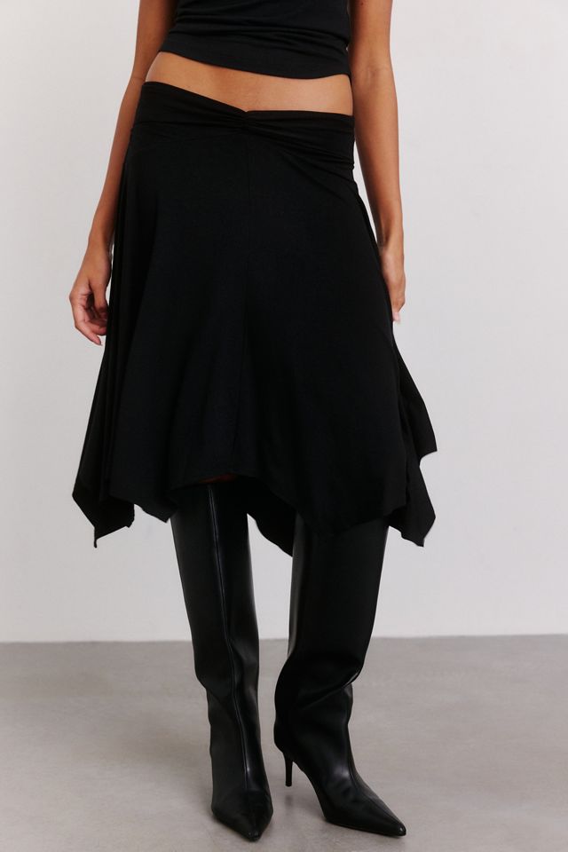 Kimchi Blue Andi Asymmetric Hanky Hem Midi Skirt #1